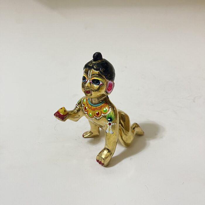 পিতলের বৃন্দাবনী লাড্ডু গোপাল - ৫ ইঞ্চি - ৬৫০ গ্রাম - Image 2