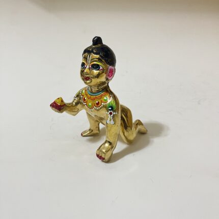 পিতলের বৃন্দাবনী লাড্ডু গোপাল - ৫ ইঞ্চি - ৬৫০ গ্রাম