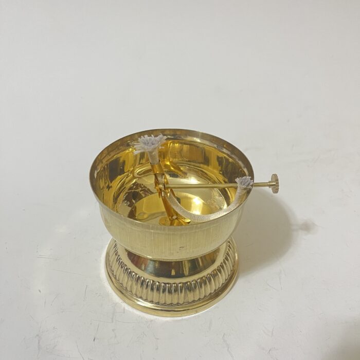 Brass Akhand Lamp - 250 ml - 8.7 inches - Image 3