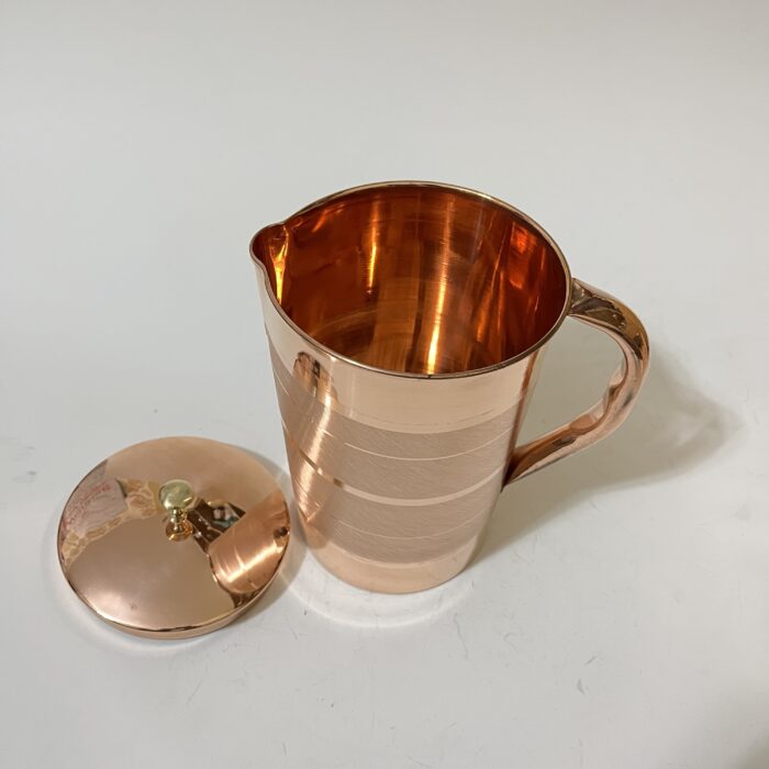 Luxury Design Pure Copper Jug with Lid and Handle – 2000 ML, Water Jug with Ayurveda Health Benefits, Elegant Tableware for Home, Office & Gifting - Image 3