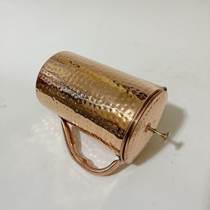 Pure Copper jug with Lid, 2000 ML, Hammered Design, Traditional Ayurvedic Benefits, Durable & Stylish Serveware for Home, Kitchen, and Restaurants - Image 3