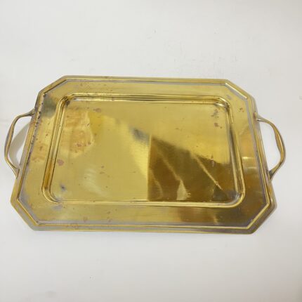 পিতলের পুরনো ট্রে - পলিশ করা হয়েছে - 1830 গ্রাম - 16/12 ইঞ্চি