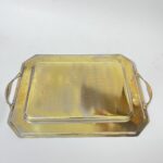 পিতলের পুরনো ট্রে - পলিশ করা হয়েছে - 1830 গ্রাম - 16/12 ইঞ্চি - Image 2