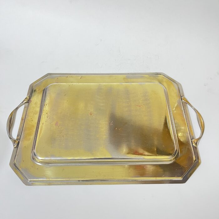 পিতলের পুরনো ট্রে - পলিশ করা হয়েছে - 1830 গ্রাম - 16/12 ইঞ্চি - Image 2