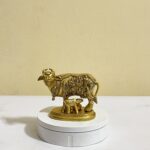 Pure brass Kamadhenu cow and calf statue - Home Decoration and Gifts for Good Luck VASTU
