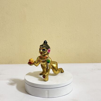 পিতলের বৃন্দাবনী লাড্ডু গোপাল -৪ ইঞ্চি
