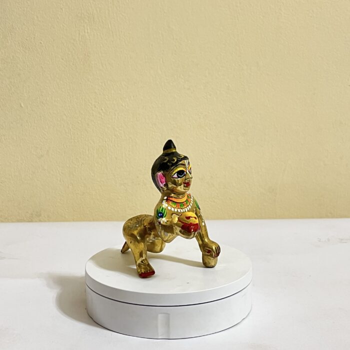 পিতলের বৃন্দাবনী লাড্ডু গোপাল -৪ ইঞ্চি - Image 2