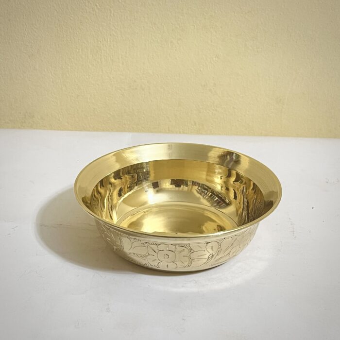 Brass Premium Quality Bowl - 7 inches - 620 gm - Image 2