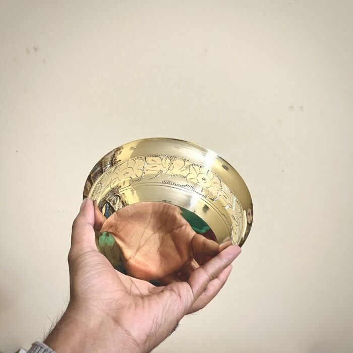 Brass Premium Quality Bowl - 7 inches - 620 gm - Image 4