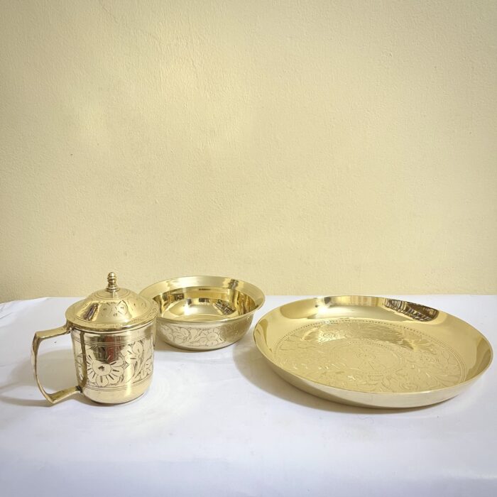 Brass Premium Quality Dinner Set - Big Size - Special And Lifetime - Image 2