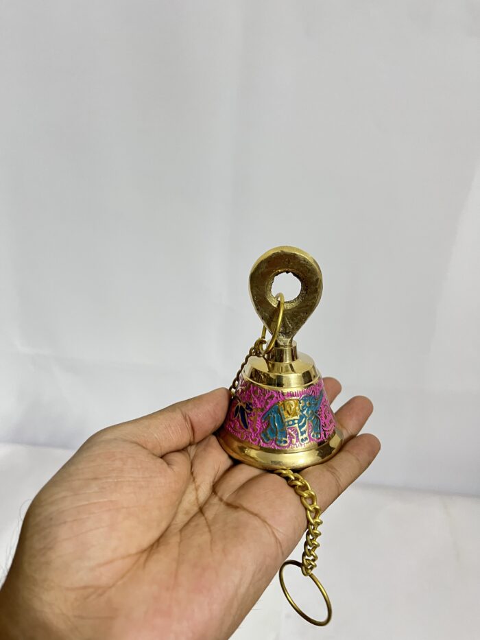 Brass Small ghonta with chain - 130 gm - Image 2