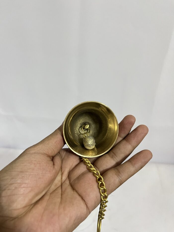 Brass Small ghonta with chain - 130 gm - Image 3