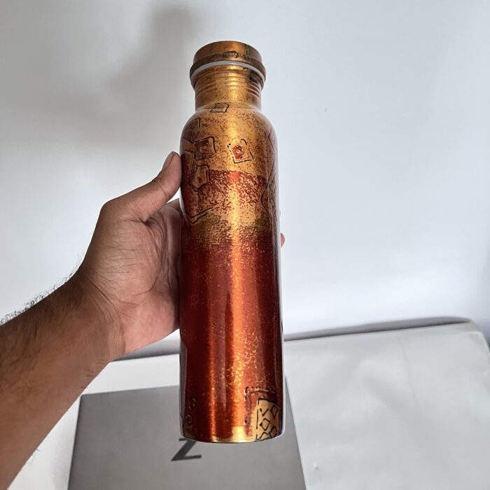 100% Pure Copper, BPA Free Water Bottle, Leak Proof, Office Bottle, Boosts Immunity, Supports Digestive & Liver Health, Ayurveda Inspired - Image 2