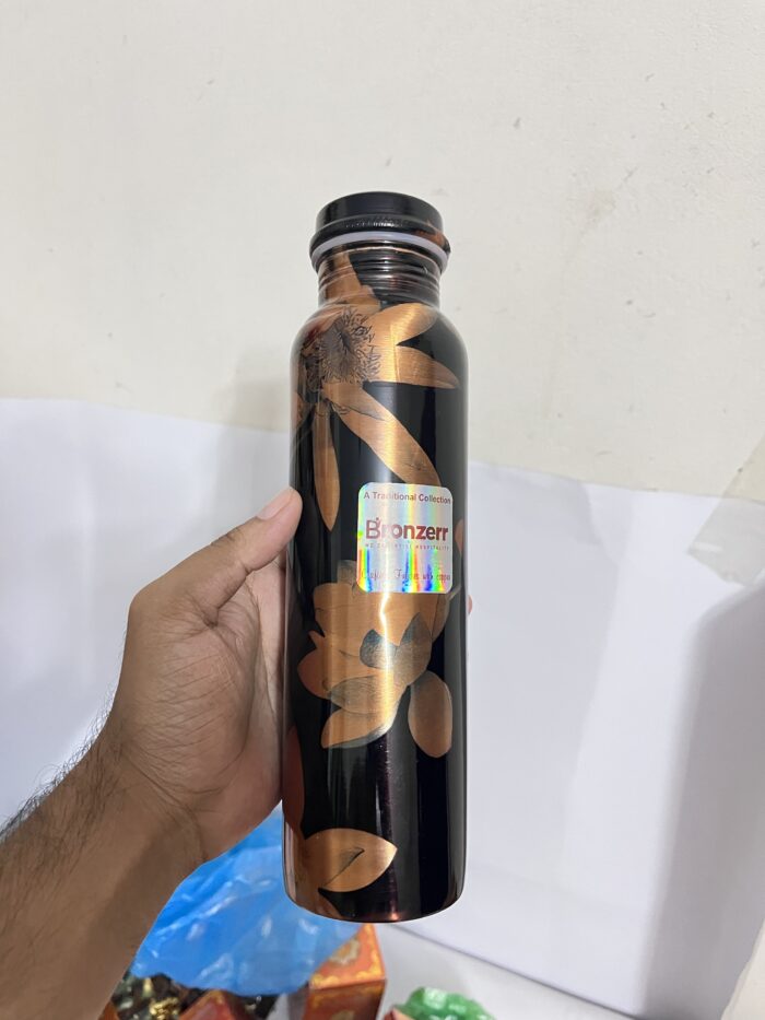 Pure Copper, BPA Free Water Bottle, Leak Proof, Office Bottle, Boosts Immunity, Supports Digestive & Liver Health, Ayurveda Inspired - Image 1