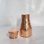 100% pure copper bedroom water jar with an inbuilt glass, Boosts Immunity, Supports Digestive & Liver Health, Ayurveda Inspired - Image 3