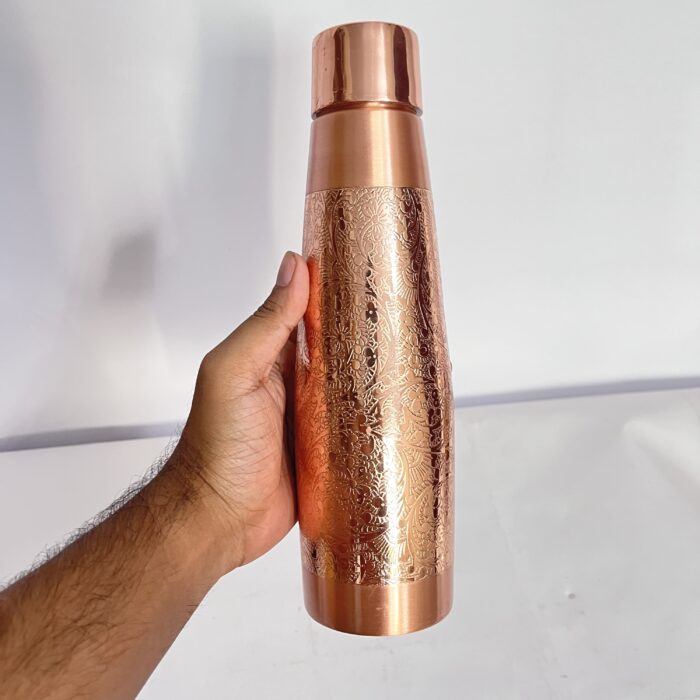 Pure Copper Bottle, BPA Free Water Bottle, Leak Proof, Office Bottle, Boosts Immunity, Supports Digestive & Liver Health, Ayurveda Inspired - Image 2