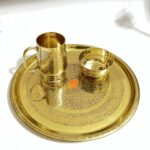 Brass Indian Thali set - 1200 gm - 3 pieces