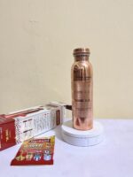 100% Pure Copper Water Bottle - 1 litre - Promotes Mind ,Body Health - Seamless - Leak Proof - Ayurvedic