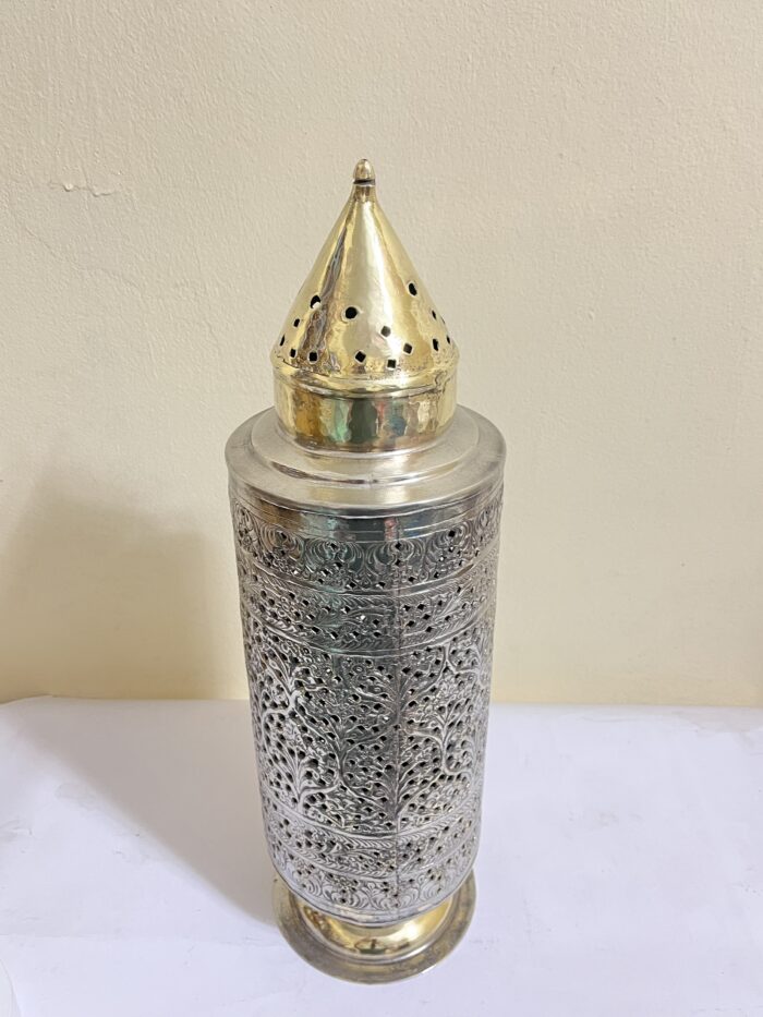 পিতলের পুরনো ল্যাম্প স্ট্যান্ড - নিকেল করা - ২২ ইঞ্চি - Image 2