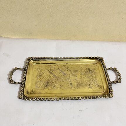 পিতলের পুরনো ট্রে - পলিশ করা - ১৩ ইঞ্চি