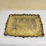পিতলের পুরনো ট্রে - পলিশ করা - 14 ইঞ্চি