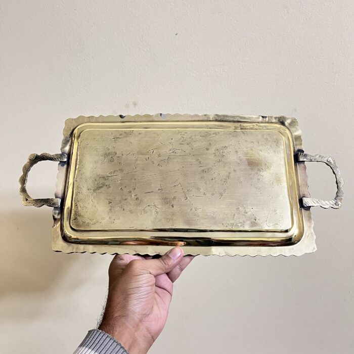 পিতলের পুরনো ট্রে - পলিশ করা - ১৩ ইঞ্চি - Image 3