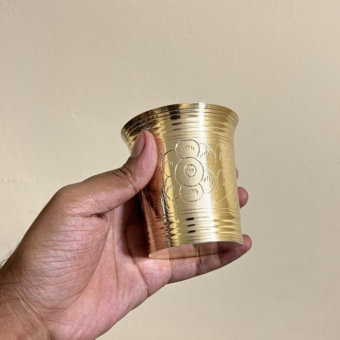 পিতলের নকশা বেবি ফিডিং সেট | ১ কেজি | প্লেট ৭.৫", বাটি ৪", গ্লাস ৩", টি‑চামচ ৫" - Image 7