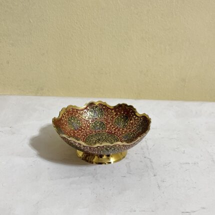 পিতলের মিনা করা বাটি - ৫.৫ ইঞ্চি - ৩৫৫ গ্রাম