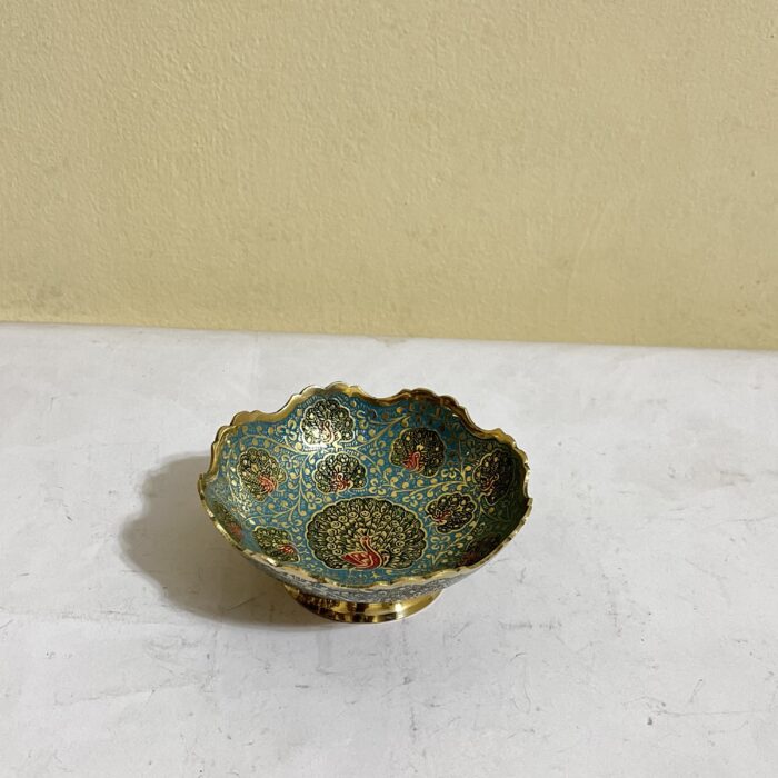 পিতলের মিনা করা বাটি - ৫.৫ ইঞ্চি - ৩৬৫ গ্রাম - Image 4