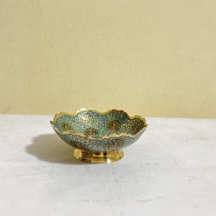 পিতলের মিনা করা বাটি - ৫.৫ ইঞ্চি - ৩৬৫ গ্রাম