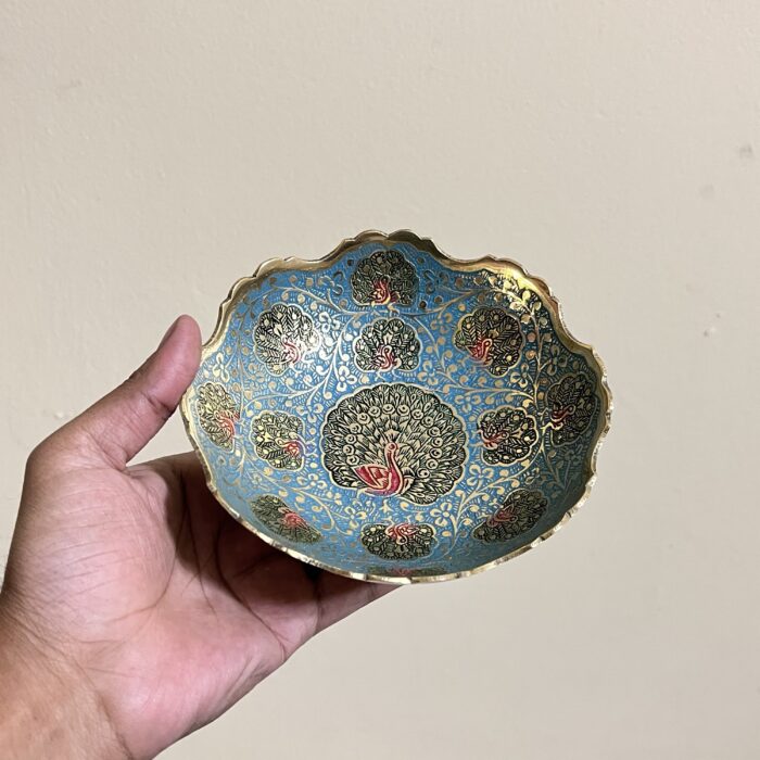 পিতলের মিনা করা বাটি - ৫.৫ ইঞ্চি - ৩৬৫ গ্রাম - Image 5