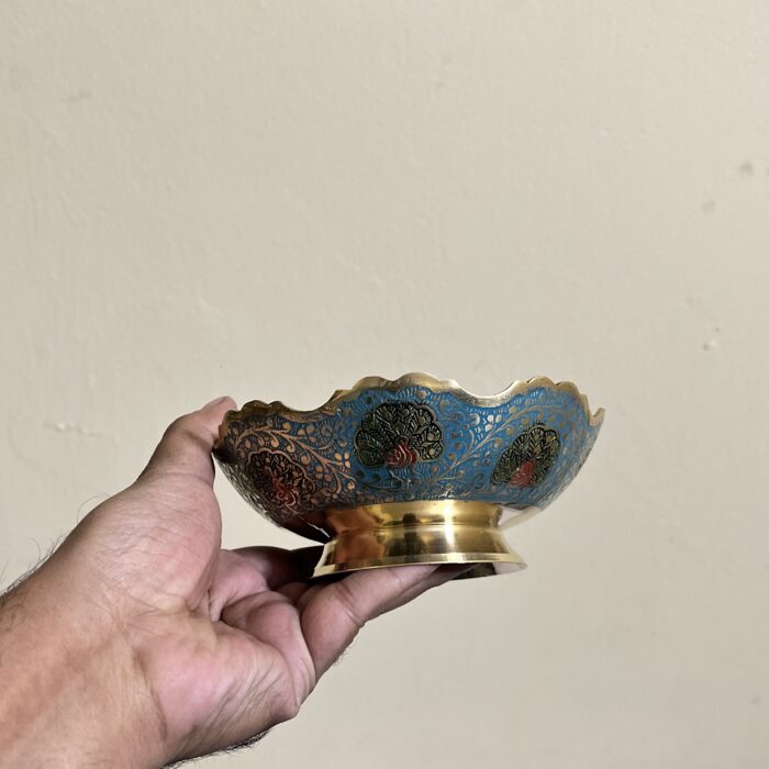 পিতলের মিনা করা বাটি - ৫.৫ ইঞ্চি - ৩৬৫ গ্রাম - Image 3