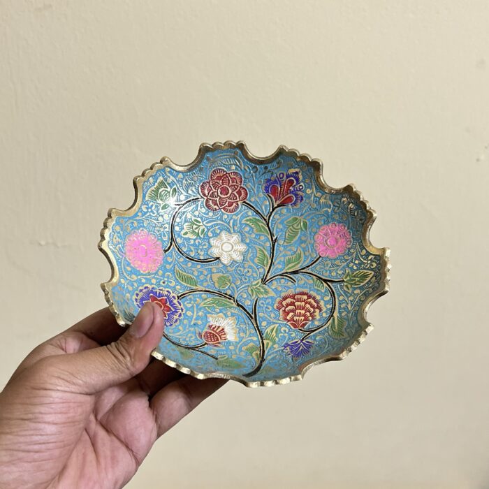 পিতলের মিনা করা বাটি - ৩২০ গ্রাম - ৬ ইঞ্চি - Image 3