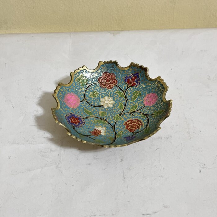 পিতলের মিনা করা বাটি - ৩২০ গ্রাম - ৬ ইঞ্চি - Image 1