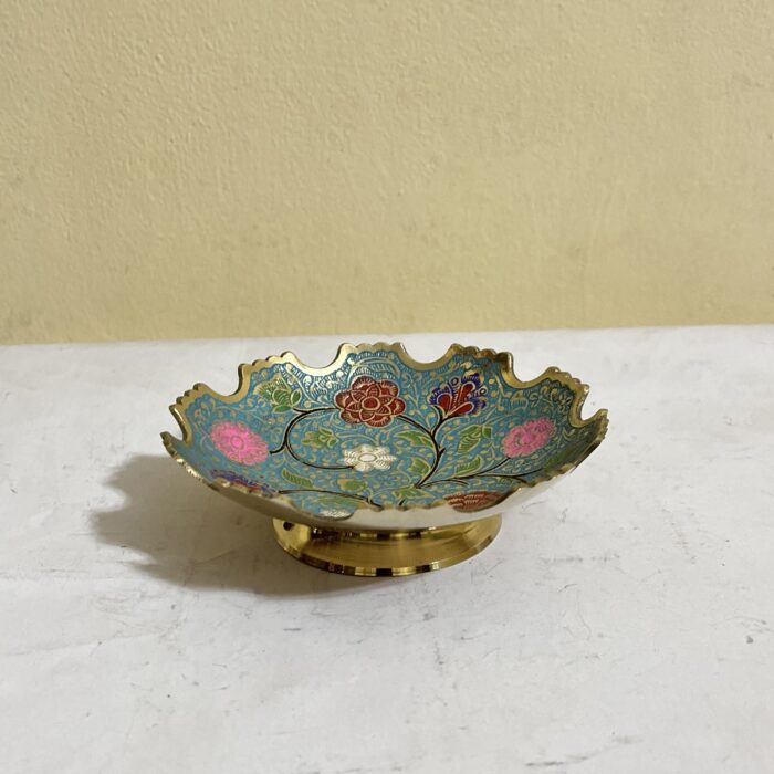 পিতলের মিনা করা বাটি - ৩২০ গ্রাম - ৬ ইঞ্চি - Image 2