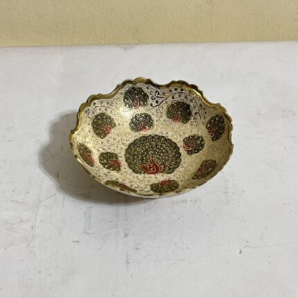 পিতলের মিনা করা বাটি - ৫.৫ ইঞ্চি - ৩২০ গ্রাম