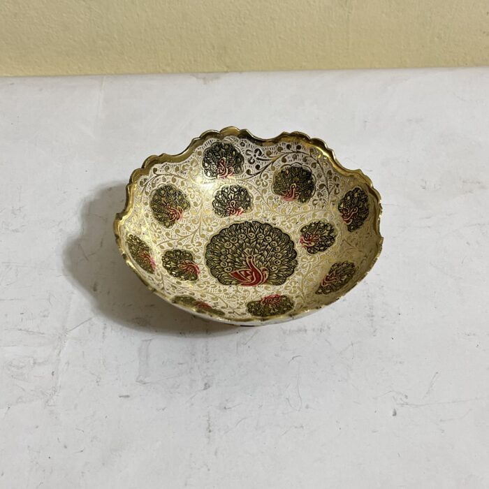 img_0921 পিতলের মিনা করা বাটি - ৫.৫ ইঞ্চি - ৩২০ গ্রাম - Image 1