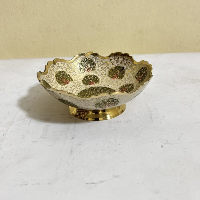 পিতলের মিনা করা বাটি - ৫.৫ ইঞ্চি - ৩২০ গ্রাম - Image 2