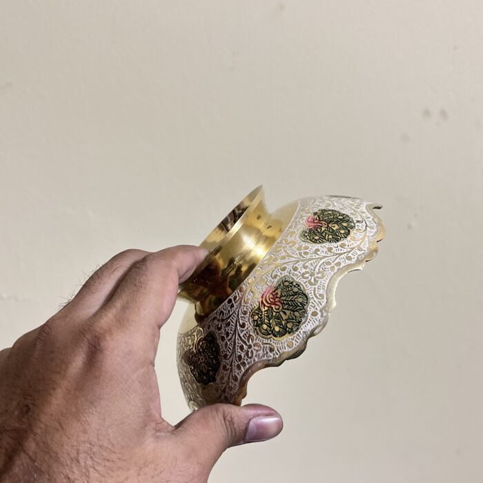 পিতলের মিনা করা বাটি - ৫.৫ ইঞ্চি - ৩২০ গ্রাম - Image 4