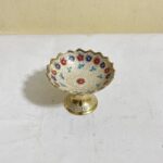 পিতলের ইউনিক মিনা করা স্ট্যান্ড বাটি - ১৮০ গ্রাম - ৩.৫ ইঞ্চি