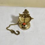 পিতলের প্রঞ্চ প্রদীপ চেইন সহ ১৮ ইঞ্চি - ৩২০ গ্রাম - Image 2