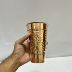 Hammered Copper Big Lassi Glass - Serving Drinking Water, Benefit Yoga Ayurveda, 500 ml (Brown) - Image 3