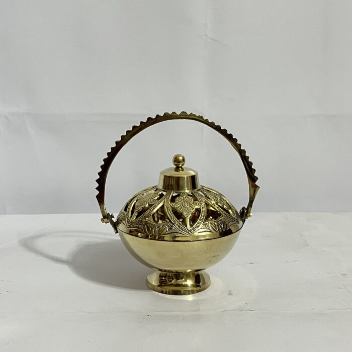 South indian Brass Dhupdani - 5 inches - 580 gm - Image 1
