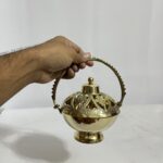 South indian Brass Dhupdani - 5 inches - 580 gm - Image 4