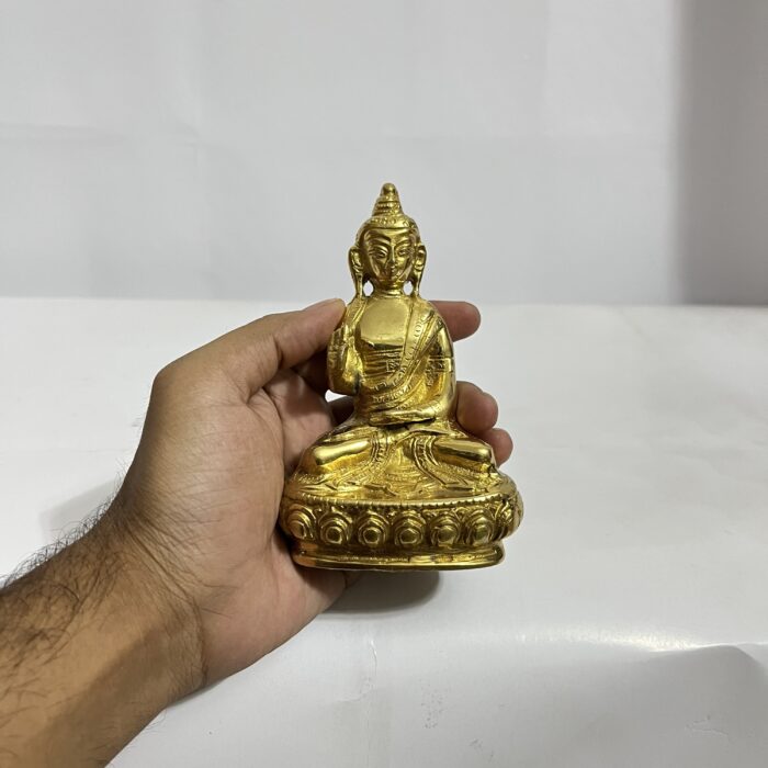 Brass Buddha Statue - 5 inches - 585 gram - Image 5