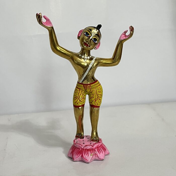 বৃন্দাবনী পিতলের রাধা কৃষ্ণ গৌর নিতাই সেট - ছোট সাইজ  - ১৯৭০ গ্রাম - Image 2