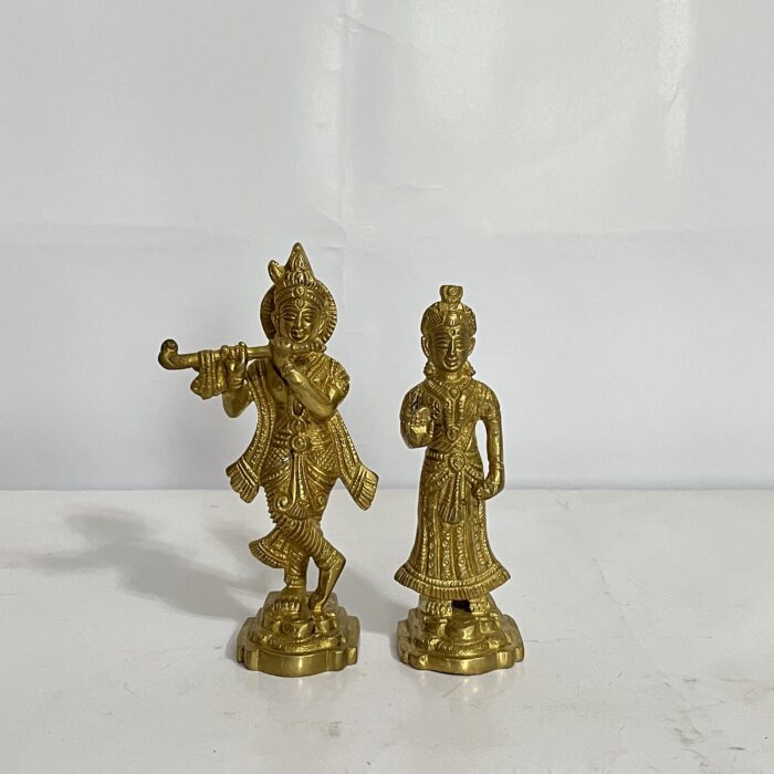 পিতলের রাধাকৃষ্ণ সেট - ৫ ইঞ্চি - ৯০০ গ্রাম - Image 1