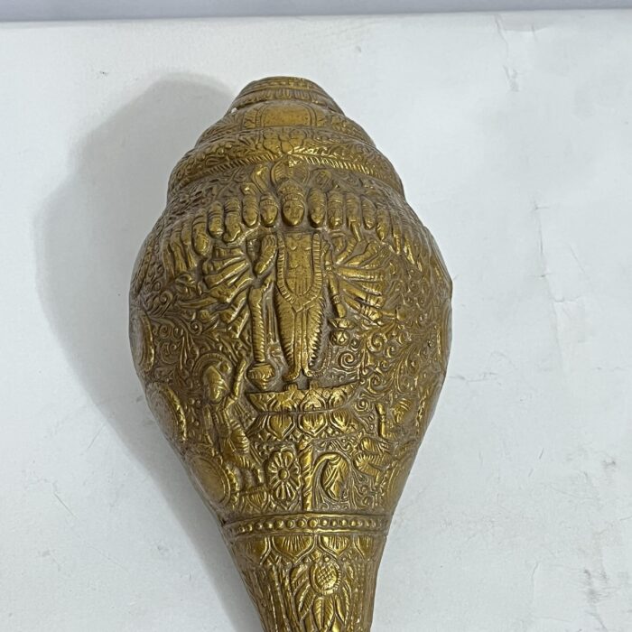 পিতলের নারায়ণ শঙ্খ - দেয়ালে টাঙানোর জন্য - শোপিস - ৮.৫ ইঞ্চি - ২ কেজি ২৫ গ্রাম - Image 2