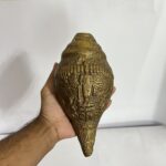 পিতলের নারায়ণ শঙ্খ - দেয়ালে টাঙানোর জন্য - শোপিস - ৮.৫ ইঞ্চি - ২ কেজি ২৫ গ্রাম