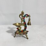 Brass South Indian Mina kari prodip - 7 inchi  - 400 gram